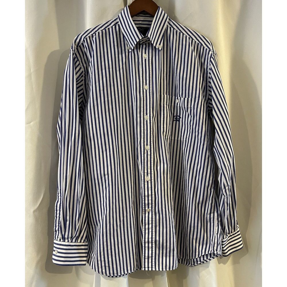 Paul & Shark Yachting white  striped Shirt Long Sleeve‎ Button Men's Size 43/17